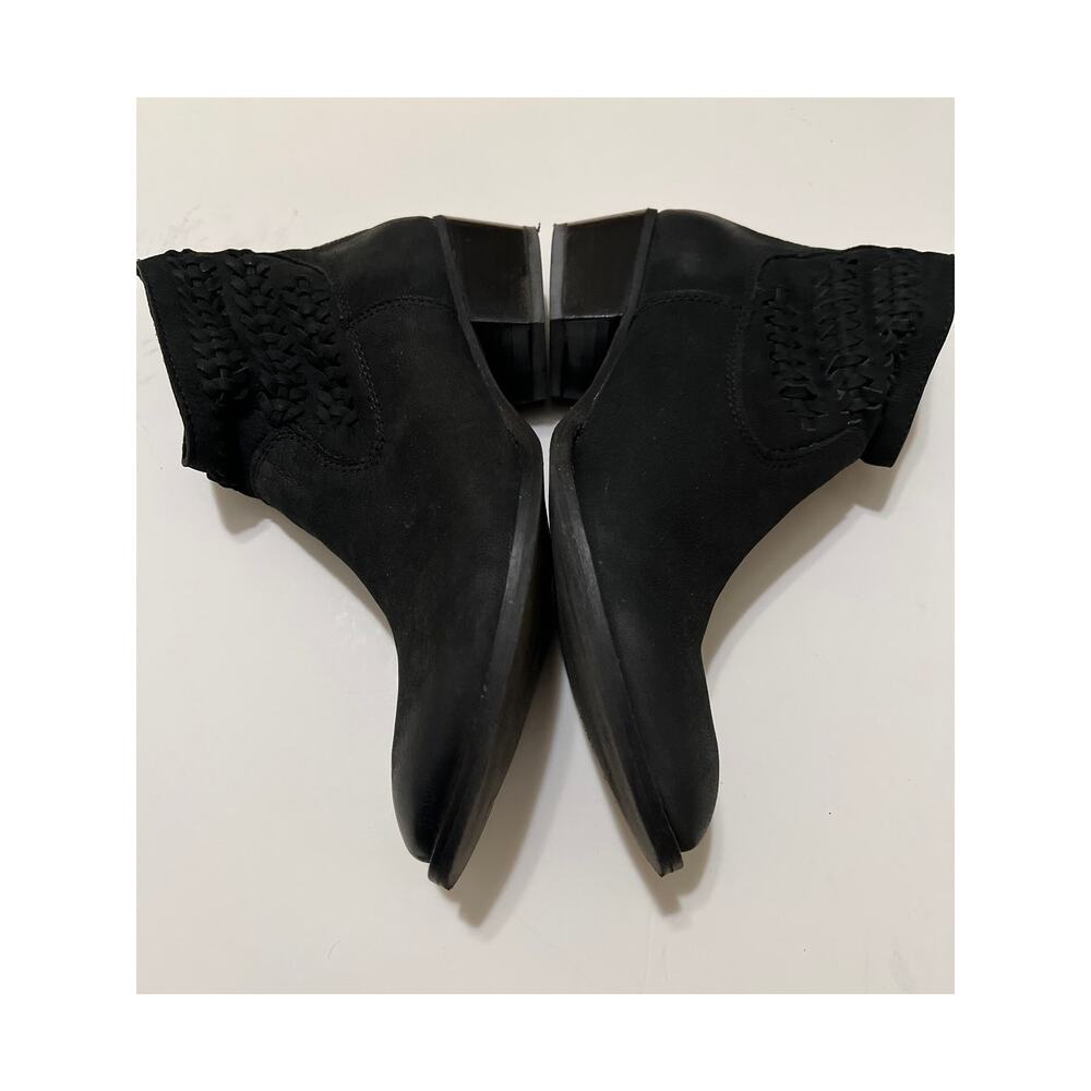 Very Volatile Leather Braided Distressed Zip Up Black Booties 8.5 - Picture 9 of 10